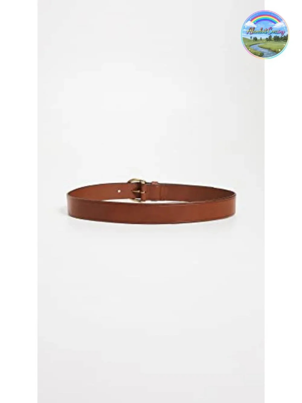 Medium Leather Belt Gold-Tone Buckle Adjustable Cowhide